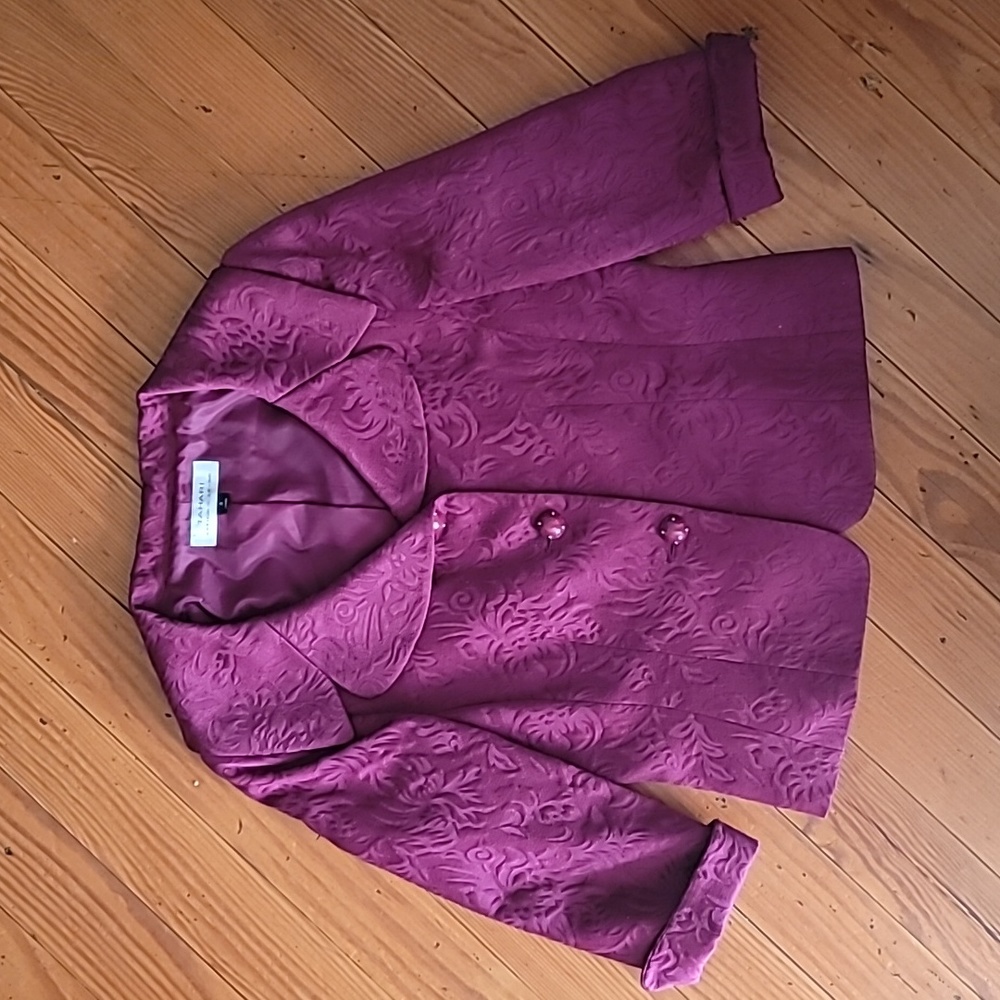 Tahari blazer, size 8, dark rose color
